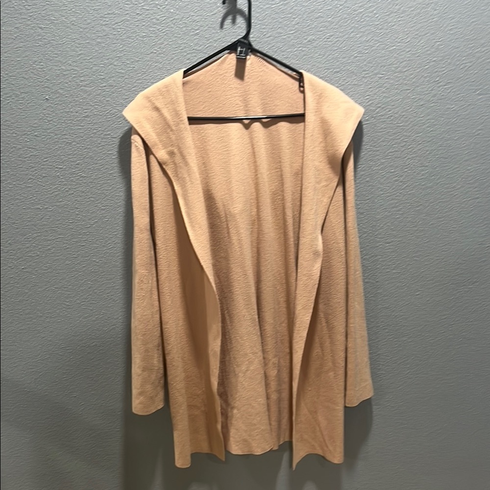 Tan forever 21 hooded cardigan